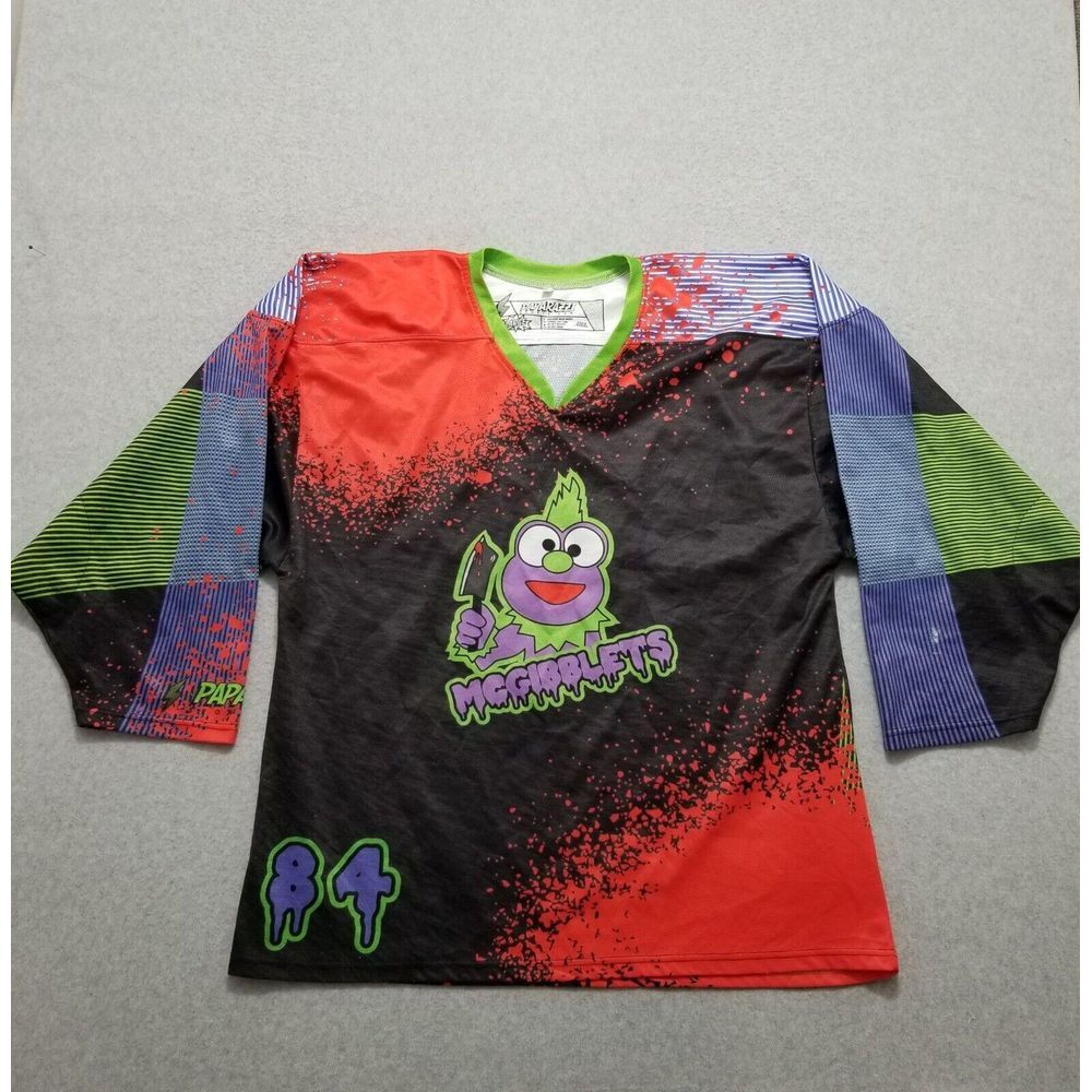Paparazzi Mcgibblets Mens Jersey Shirt Large Black All Over‎ Print